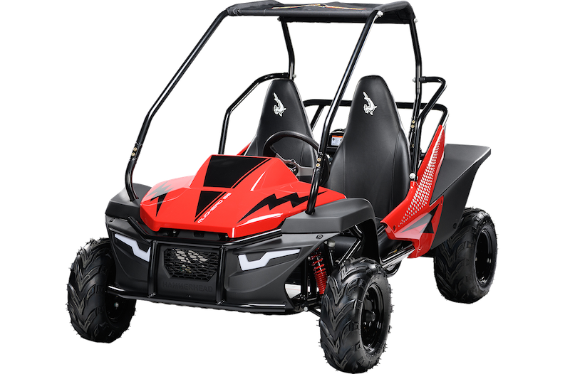 Hammerhead Mudhead SE youth go-kart in red, side profile